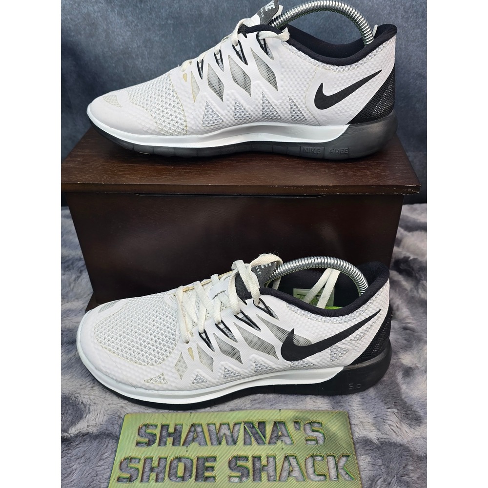 Nike Free 5.0 Running Shoes White Black Flywire Mens Size 7.5